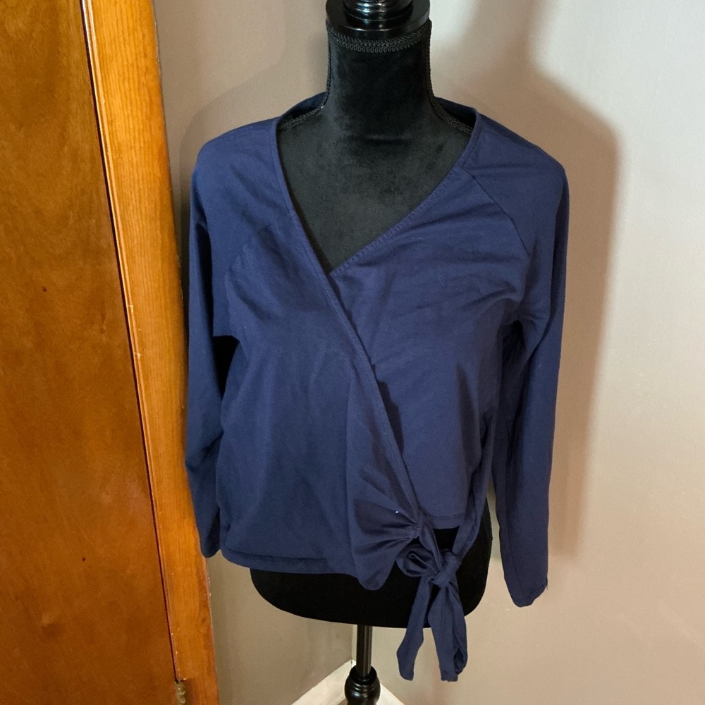 Eloquii Navy Wrap Blouse
